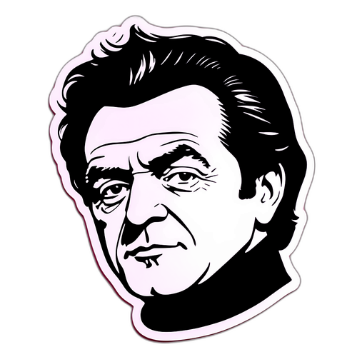 Autocollant minimaliste représentant Jean-Claude Darmon