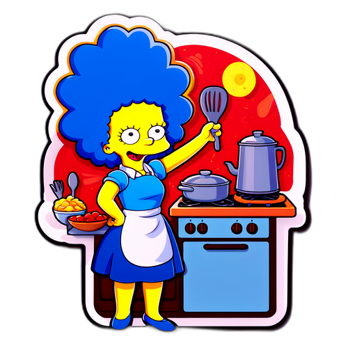 Marge Simpson főz a konyhában