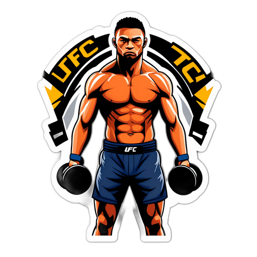 מדבקת לוחם UFC באימון אינטנסיבי