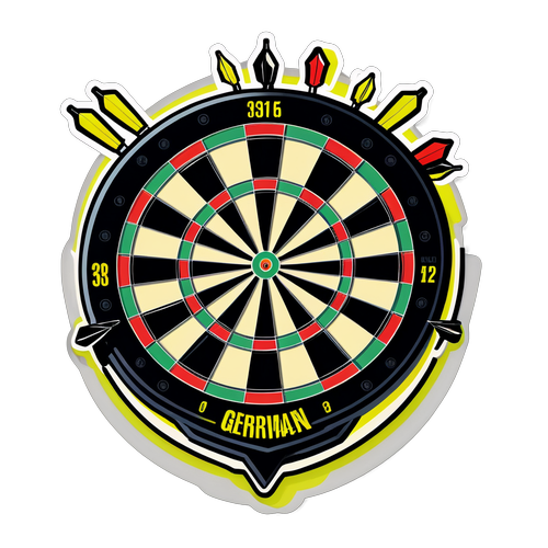 Dartboard und Pfeile - Michael van Gerwen Jubiläumsaufkleber