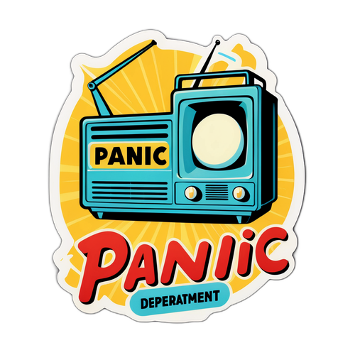 Sticker vintage inspiré du film 'Panic at the Department Store'