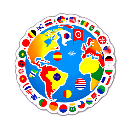 Arte de um globo com diferentes culturas