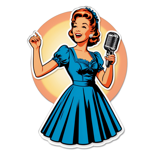 Marianne Mendt Singend im Retro-Kleid