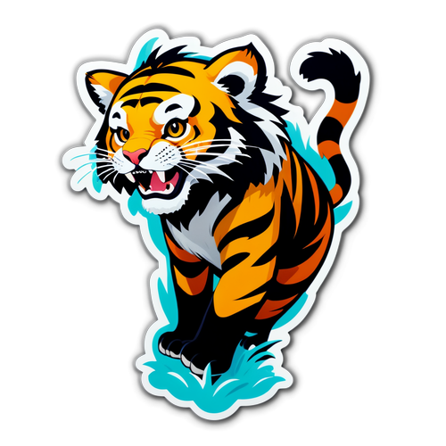 Stiker Harimau yang Ceria