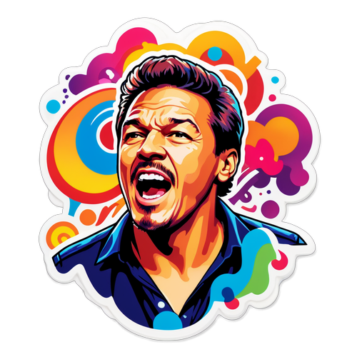 Musik-tema sticker med Brad Arnold's albumcover