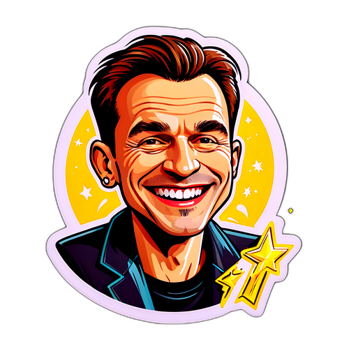 Kartonowy Krzysztof Ibisz w stylu lat 90-tych