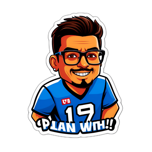 Humorystyczny naklejka z futbolistą w okularach