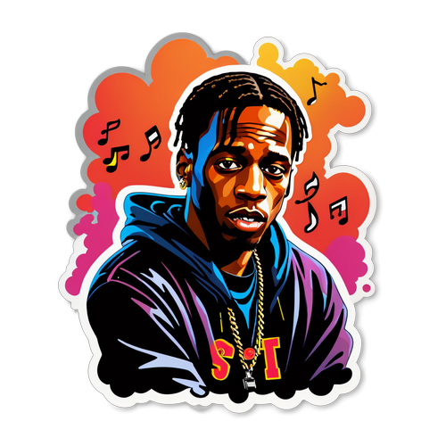 Vibrante Come la Musica di Travis Scott: L'Adesivo che Ogni Fan di Hip-Hop Deve Avere!