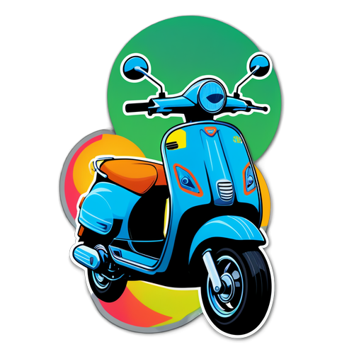 Design samolepky s impresionujícím skútrem Scoot