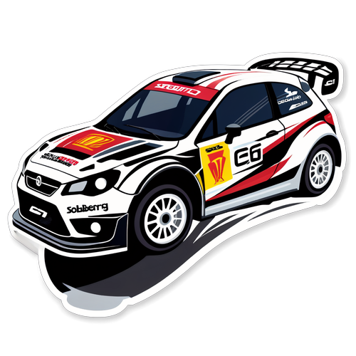 Rallybil Sticker av Sebastian Solberg