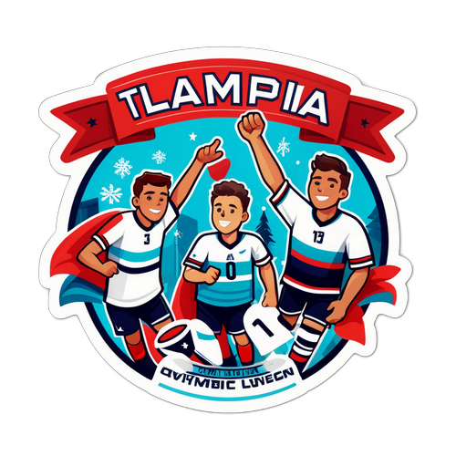 Sticker que celebra la atmósfera festiva en Olympia durante un juego
