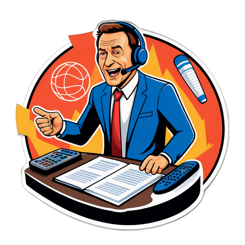 Adesivo Humorístico de Comentarista Esportivo