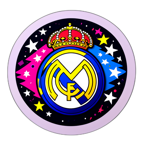 Stylized Real Madrid Soccer Ball Sticker