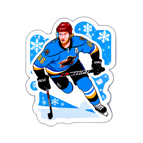 Gabriel Landeskog under snöflingor