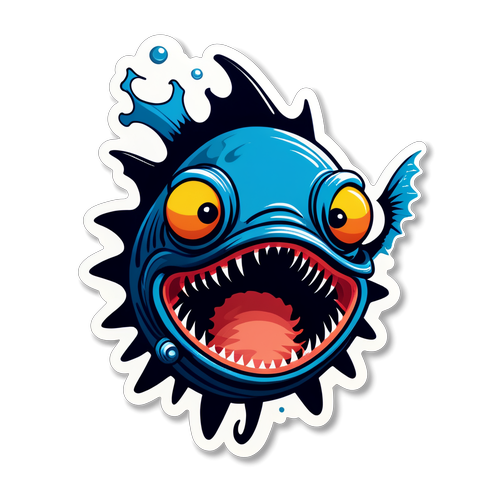 Kaakit-akit na Sticker ng Angler Fish na may DNR na Tema