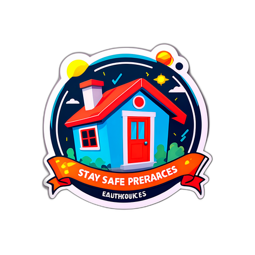 Animated Home na may Mensahe ng 'Stay Safe'