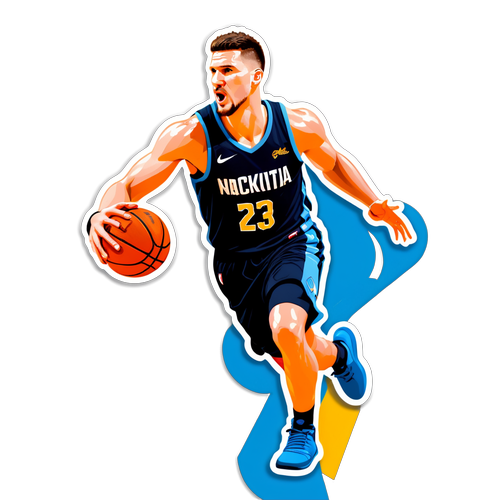 Elegant Sticker ng Basketball Player