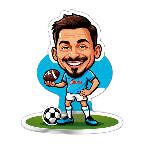 Caricatură amuzantă a lui Dan Alexa pe terenul de fotbal