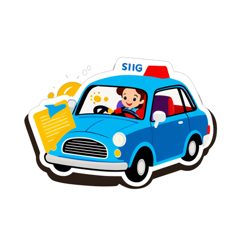 運転学校の楽しさを伝えるステッカー