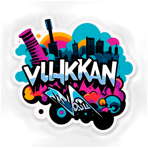 Fargerik klistremerke for Vulkan Oslo