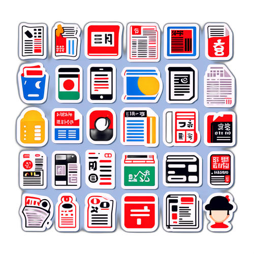 日経新聞テーマの情報シンボルアイコンのデザイン