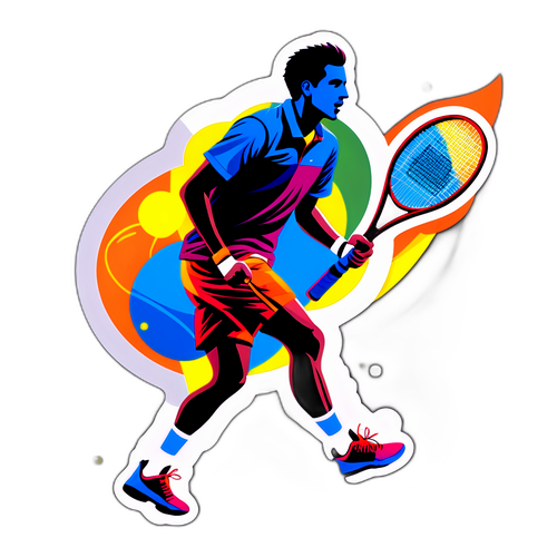Silhouette de Nicolás Furtado con Raqueta de Tenis
