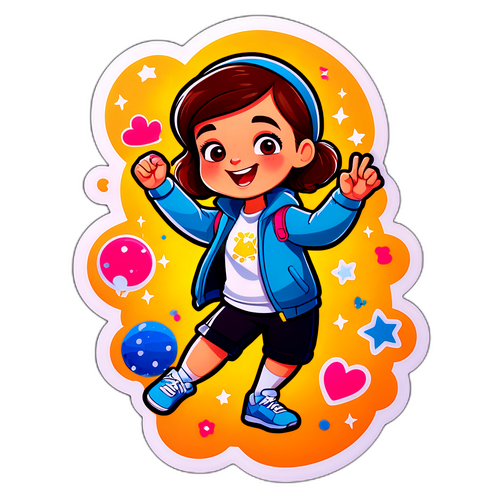 Sticker Kartun Nathalie Holscher yang Ceria
