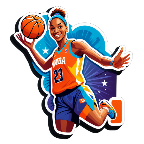 WNBA Scores: Retro-styled Sticker