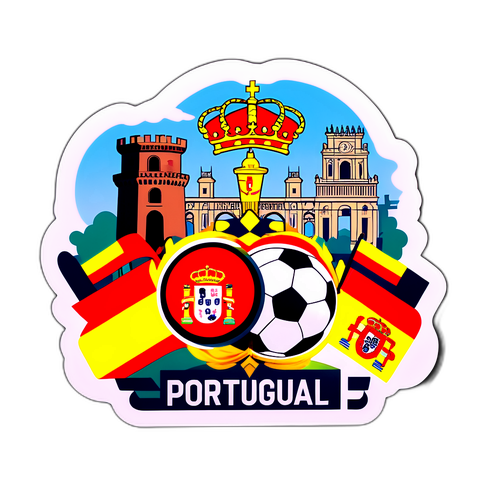 Stiker Rivaliti Sepak Bola Sepanyol dan Portugal