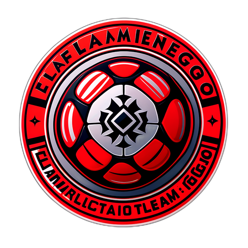 Diseño de logo vibrante para un equipo de fútbol ficticio llamado 'Flamengo'