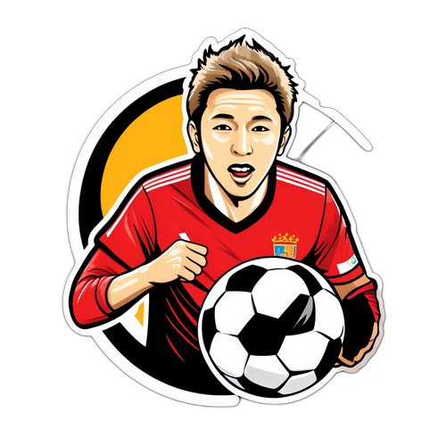 Sticker de Zico com Bola de Futebol