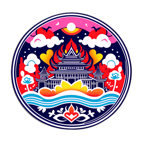 สติ๊กเกอร์สัญลักษณ์และลวดลายของสิงห์บุรี