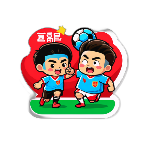 可爱的足球对决贴纸