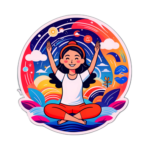 Sticker Yoga Giocoso