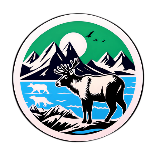 Jednoduchá, ale výrazná nálepka s tématem Grónska