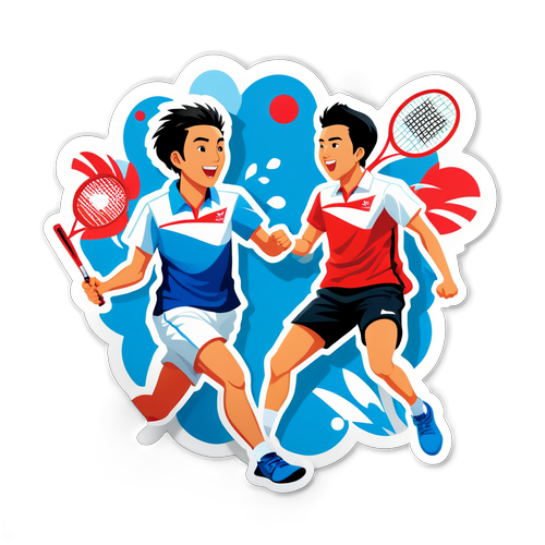 Sticker Dinamik Pemain Badminton BWF Indonesia Open 2025