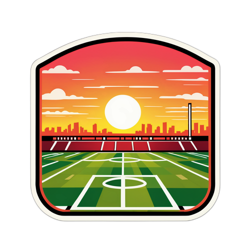 Peisaj de fotbal la apus