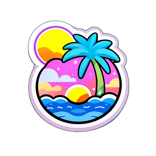 여름 날씨의 부드러운 색상을 담은 스티커