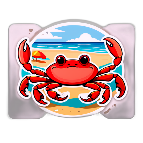 巨大的搞笑螃蟹贴纸