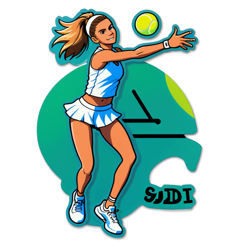 Adesivo a tema tennis di Camila Giorgi