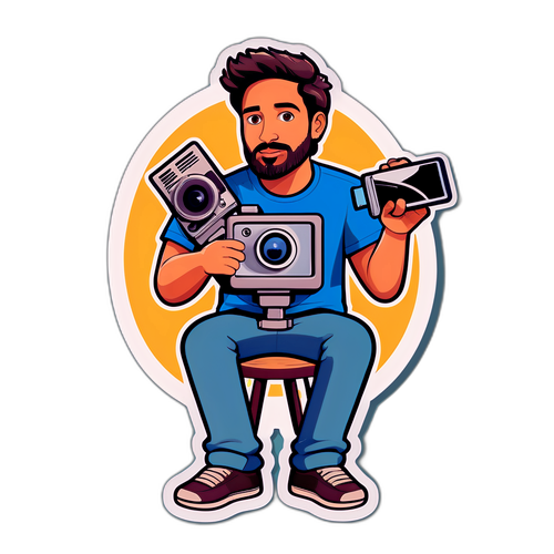 Sticker de Diego Leuco con cámara