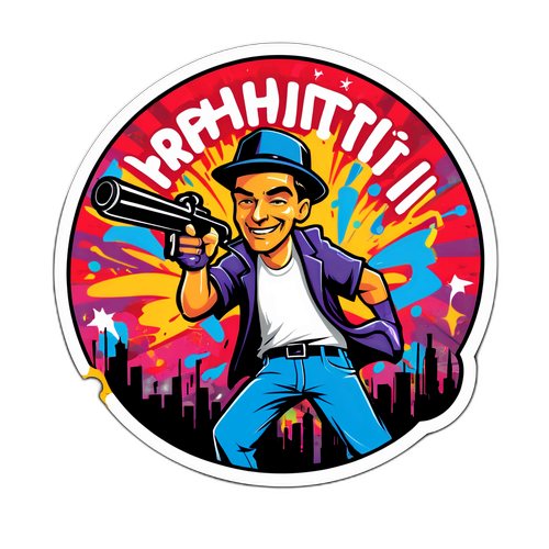 Дизайн наліпки зі забороненою символікою в графіті-стилі