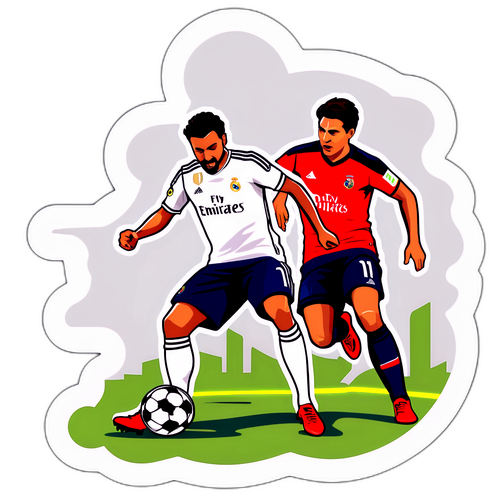 Vzrušující okamžik z fotbalového zápasu Real Madrid vs Osasuna