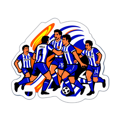 Desenho estilizado do jogo Vélez Sársfield vs. Tigre