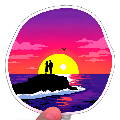 Un peisaj romantic la apus peste stâncile din Irlanda
