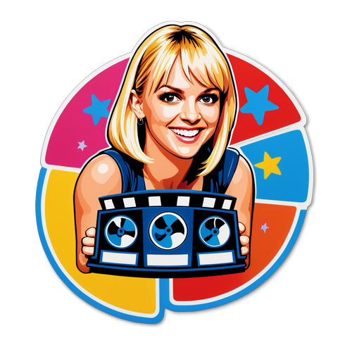 A Fun and Colorful Sticker of Anna Faris