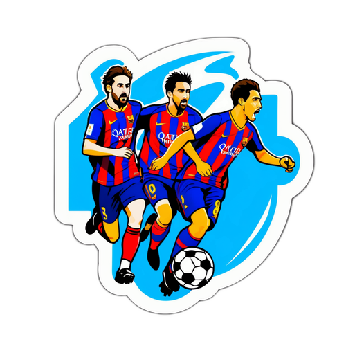 Energetisk klistremerke av FC Barcelona spillere
