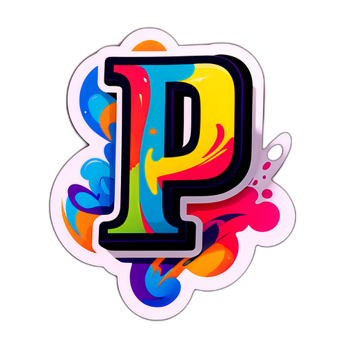 अभिव्यक्ति में 'P' का ग्राफिटी डिजाइन