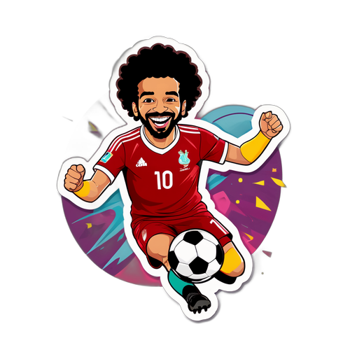 Sticker de Mohamed Salah celebrando un gol