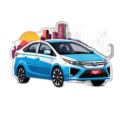 BYD Auto in futuristischem urbanem Umfeld